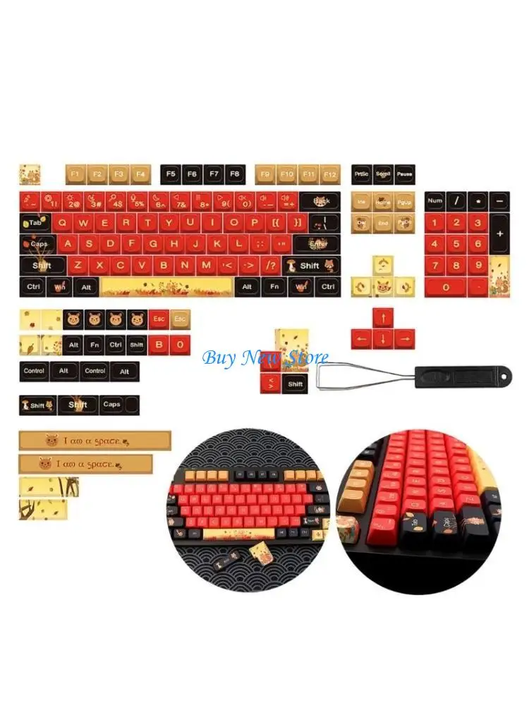 

20CE 139 Keys DYE-SUB PBT Keycap Personality Cartoon Animal XDA 9.5mm Profile Keycaps