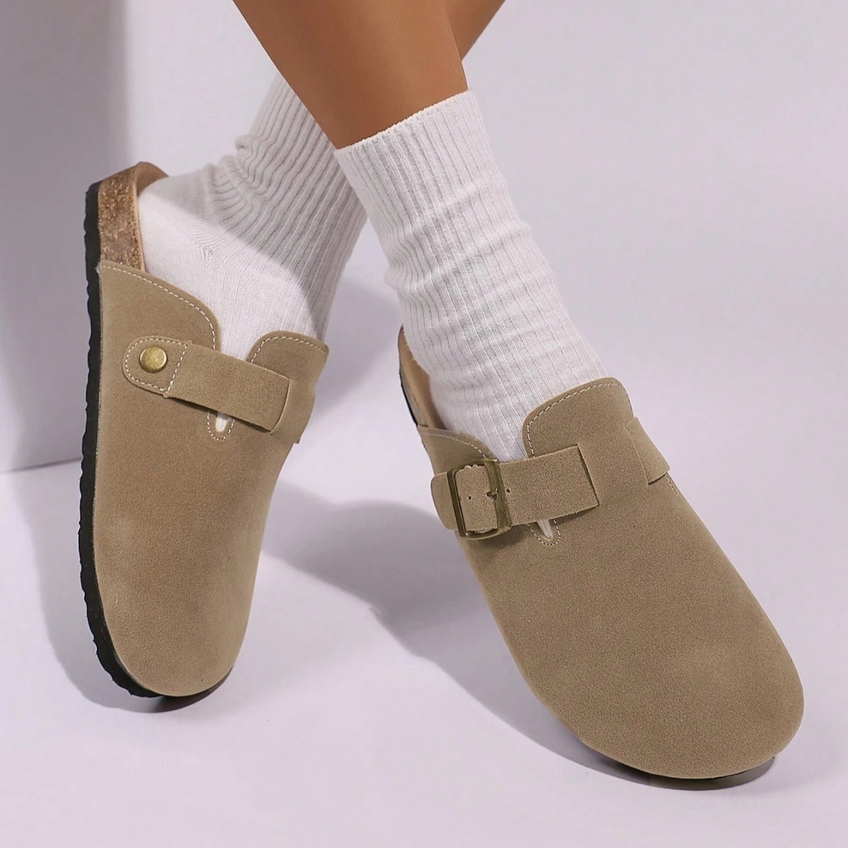 

Women's 2025 Spring New Arrivals: Thick-Soled Popular Closed-Toe Mules – Slip-On Lazy Casual Shoes, Wear-Resistant Slippers