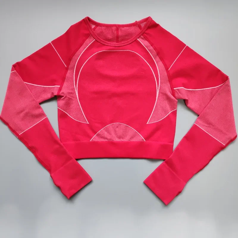 Nepoagym Women Seamless Crop Top Long Sleeve Yoga Top Long Sleeve Workout Shirt Women
