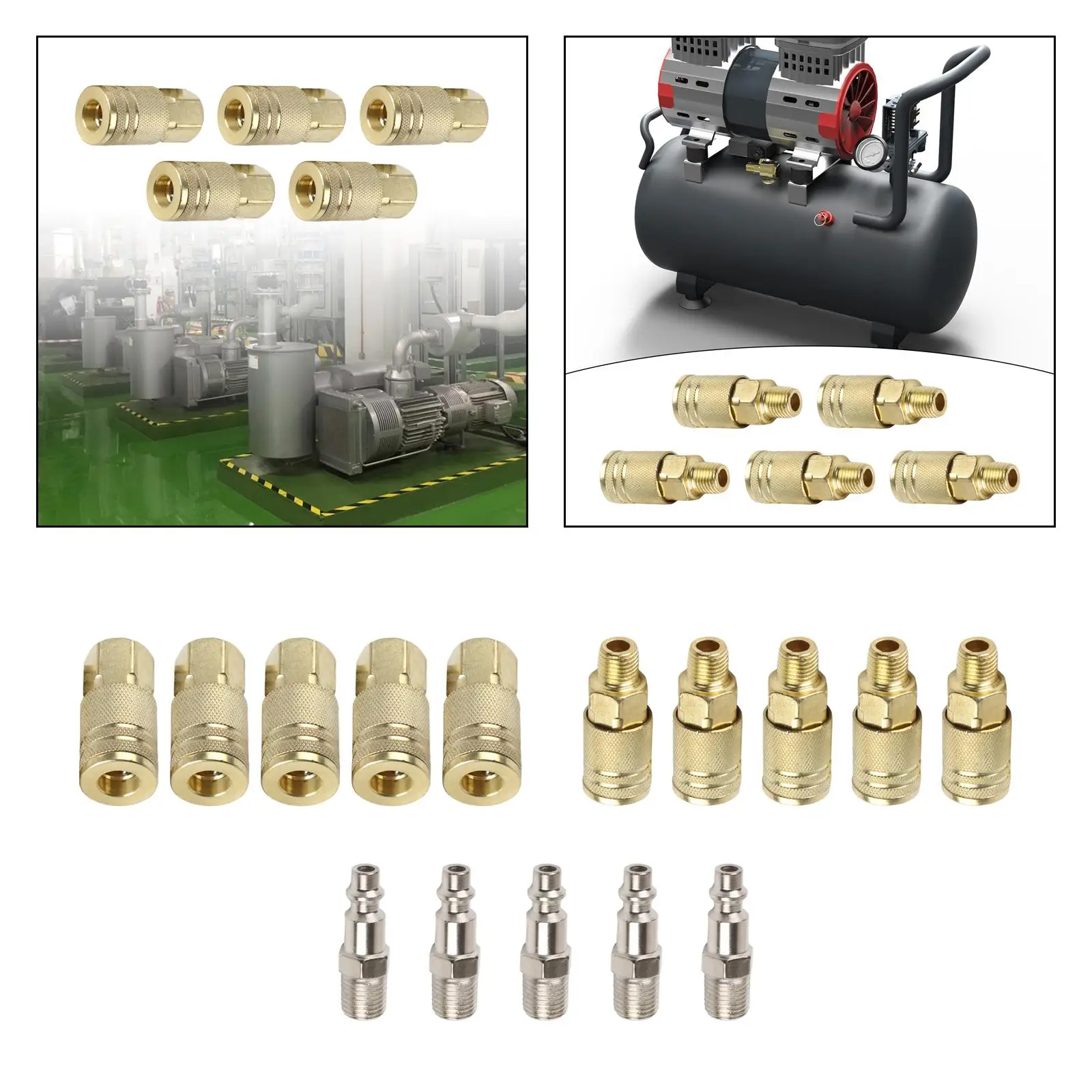 5 peças de acoplador de ar e plugue 1/4 polegadas acessórios para mangueira de ar ferramenta de acoplador rápido