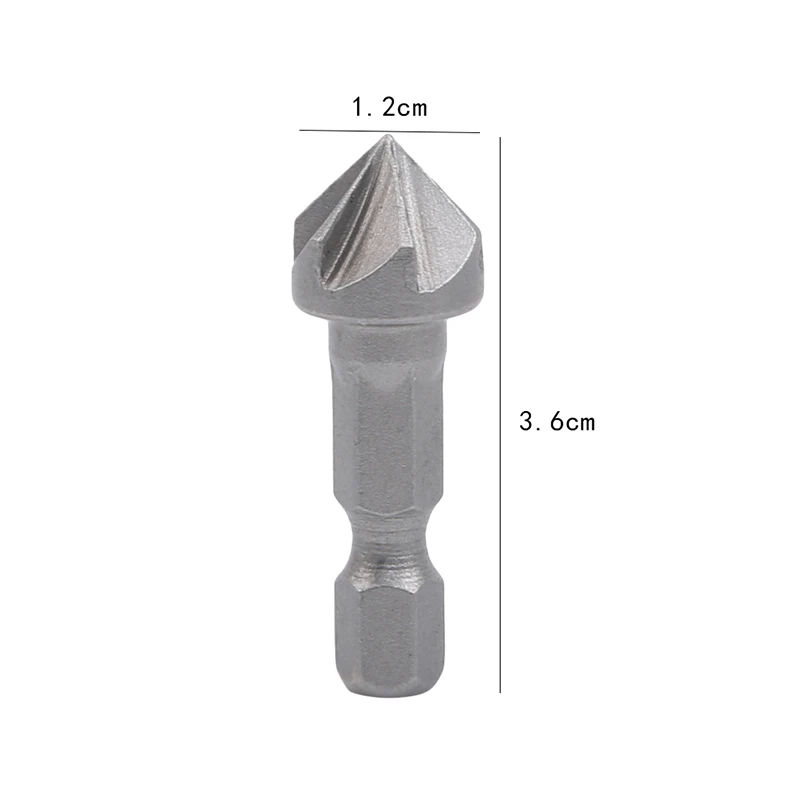 Cutting And Deburring Tool 1PC 6 Slot Countersunk Bit Drill With Hexagonal Shank Deburring Drilling And Chamfering Drill