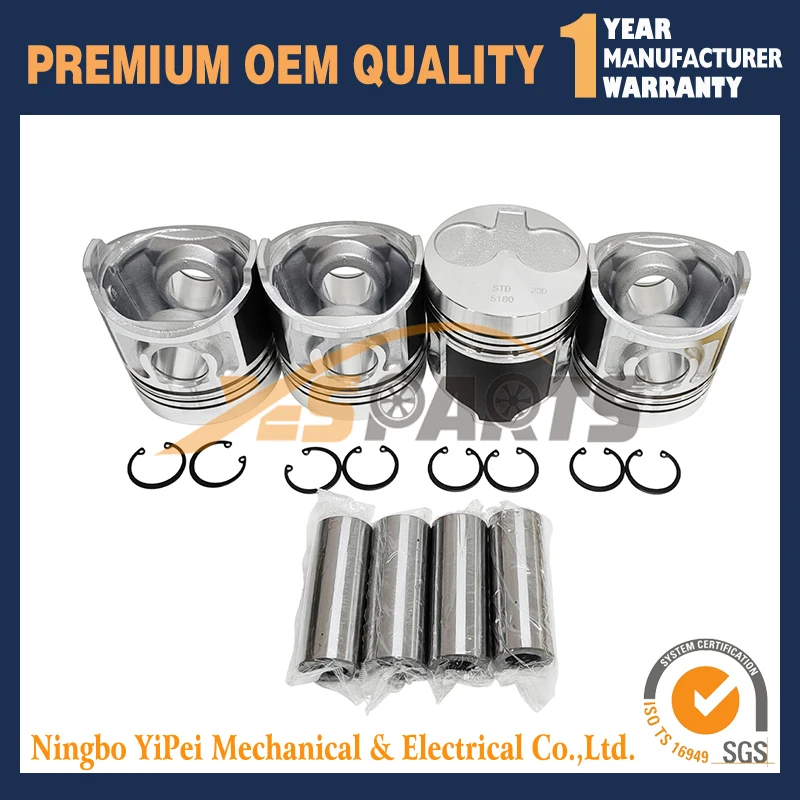 

4 PCS Piston Set For Caterpillar C2.2 C2.2T Diesel Engine