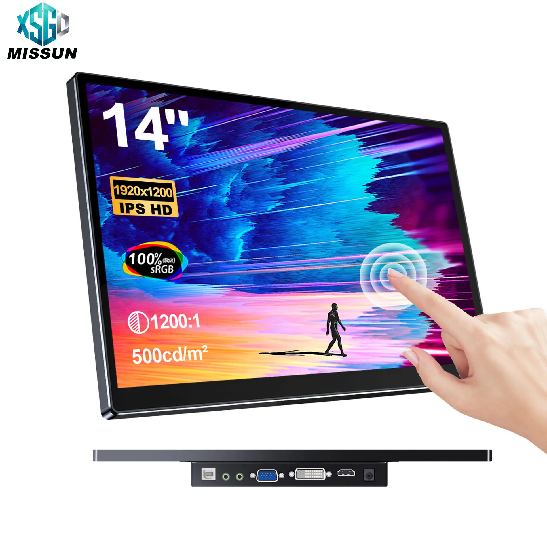 Monitor Portátil para Jogos HOWENS de 14 Polegadas, Tela IPS, Segundo Monitor de Jogo, Display Estendido para Laptop com Suporte para Xbox