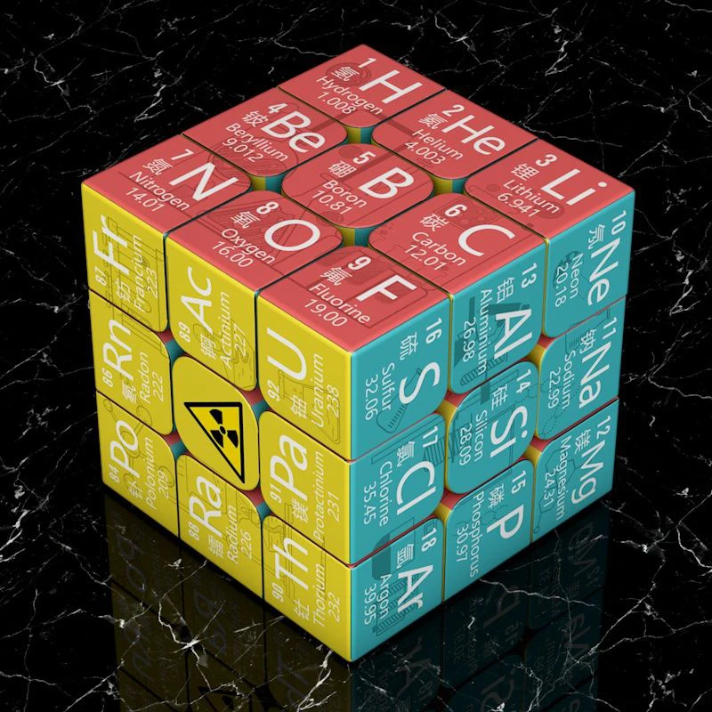 3x3x3 Magic Cube Chemical Periodic Table Physics 3x3 Puzzle Cubo Magico Students Mathematics Formula Kids Education Learning Toy