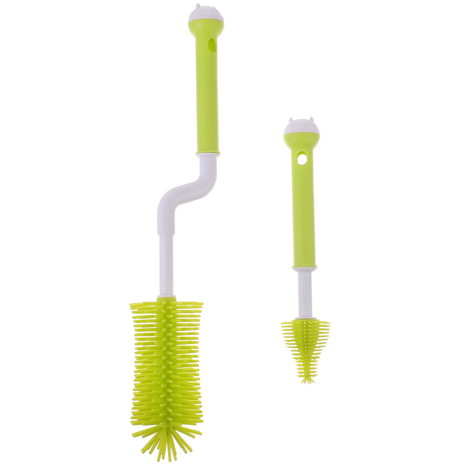 2 Pcs Bottle Brush Water Cleaning Pacifier Straw Cleaner Baby Rotating Silicone Replaceable