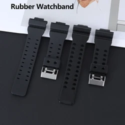 For GD-100 G-8900 16mm Rubber Watch Band Strap Fit Replacement Black Waterproof Classic Durable Unisex Watchbands Accessories
