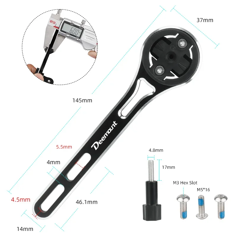 Deemount-Computador de bicicleta Mount Out Frente Ciclismo Cronômetro Titular, Road Bike, Aero Guiador, W/Adaptador da interface Gopro