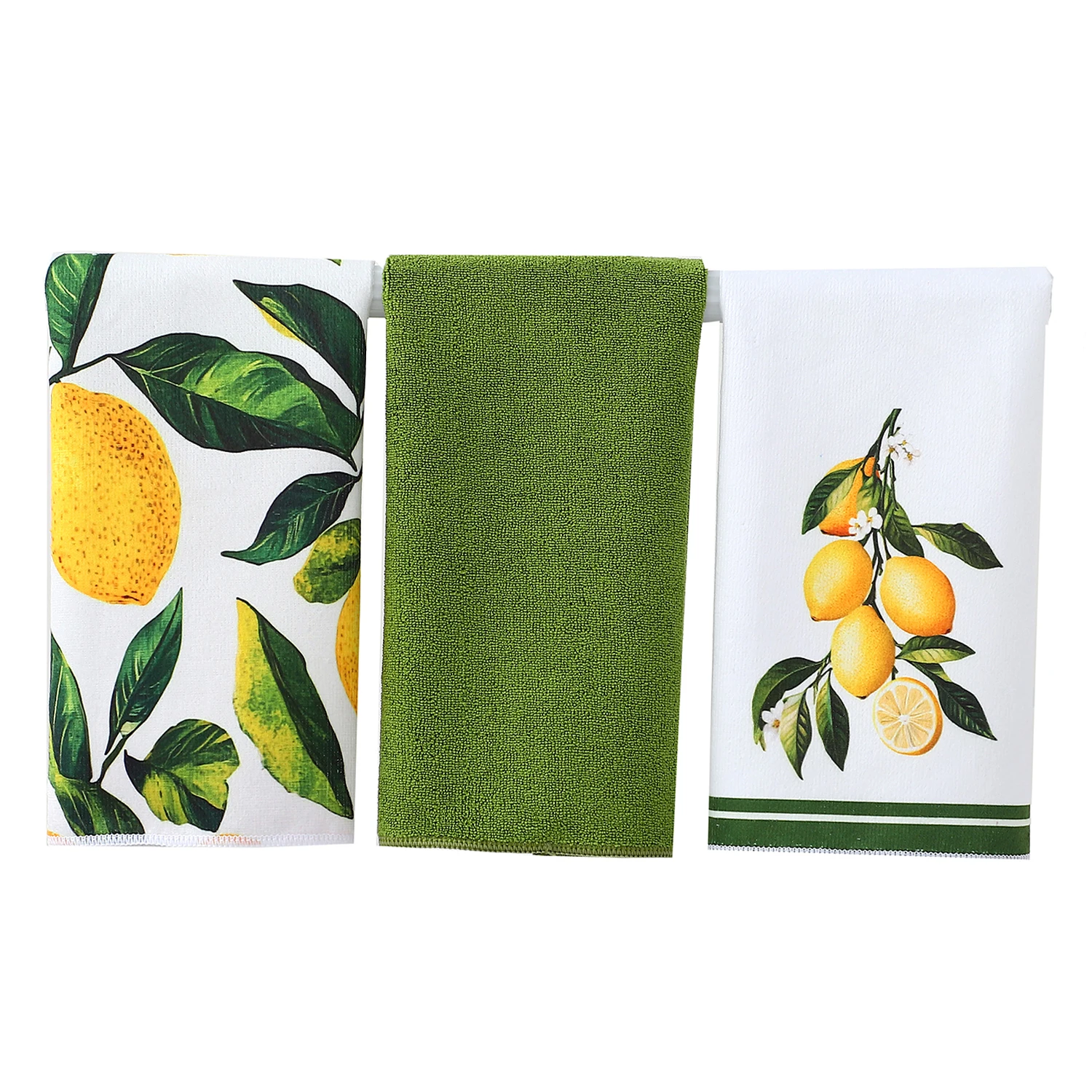 Toalla de cocina con estampado de limón, toallas de cocina absorbentes, paño de cocina de secado rápido para primavera y verano, decoración de limpieza de cocina