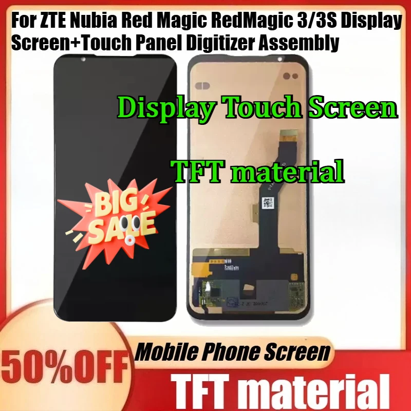 

For ZTE Nubia Red Magic RedMagic 3/3S Display Screen+Touch Panel Digitizer Assembly New TFT Display Touch Screen