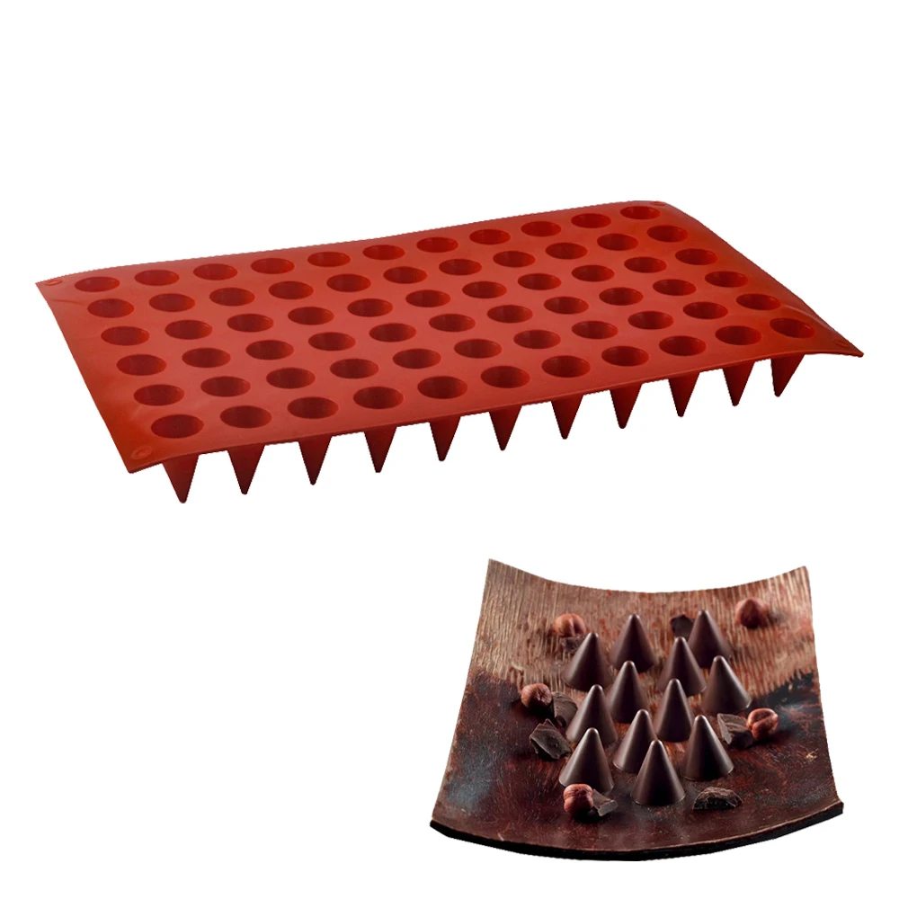 66 خلية مخروط الشوكولاته الخبز العفن الغذاء الصف سيليكون قالب الشوكولاته الطفل الحلوى خبز كعكة تزيين المطبخ خبز