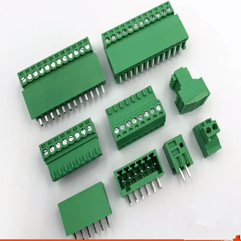 

10sets HJXY Plug-in PCB wiring terminal KF2EDG-2.54mm small spacing 15EDG Phoenix connector straight/bent complete set