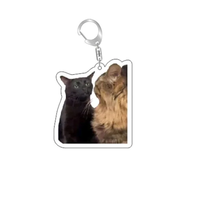 Hot Style Internet Celebrity Cat Head Expression Keychain Sand Sculpture Interesting Memes Cat Head School Bag Small Pendant view 6