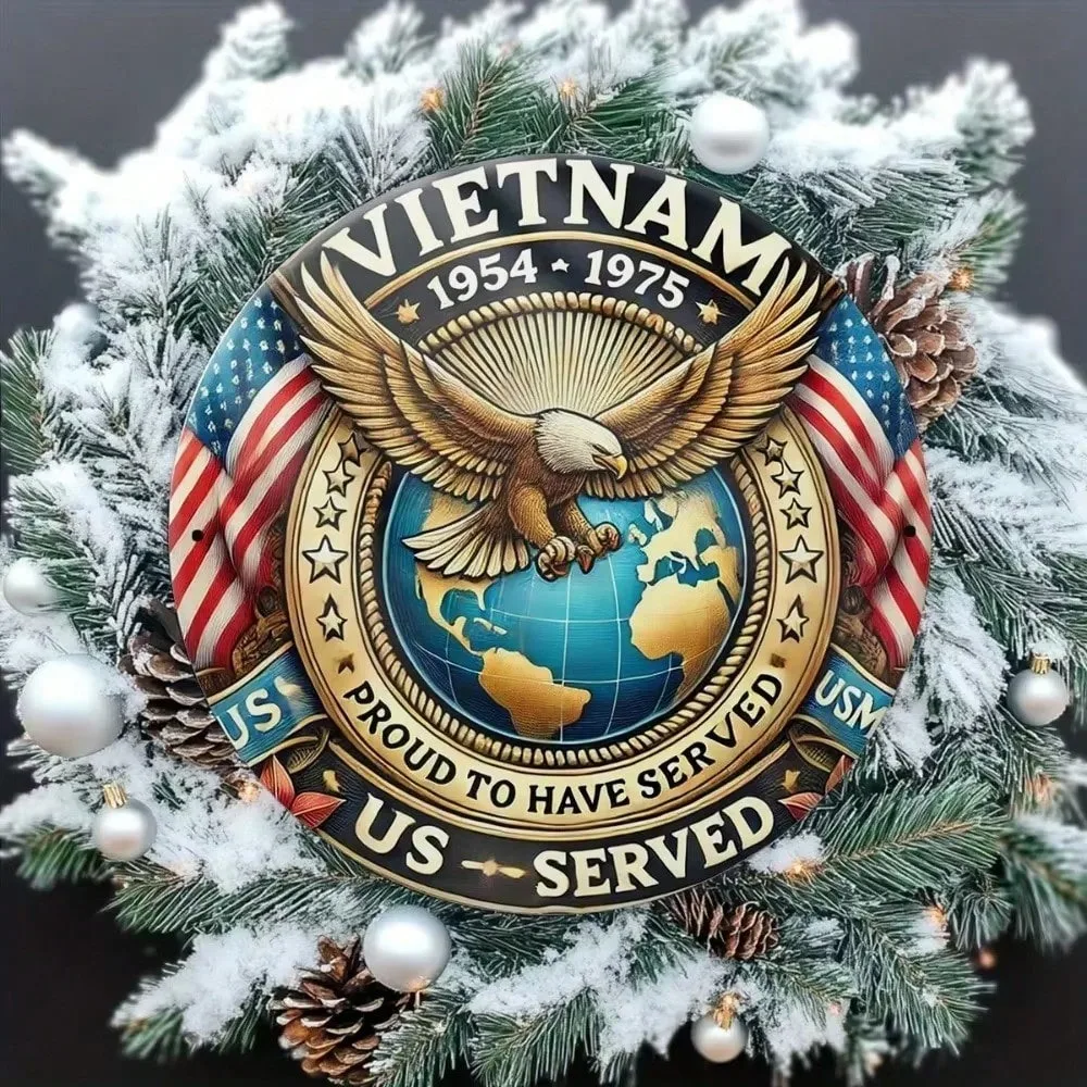 الاتجاه العسكري فيتنام ™   فيتنام 1954-1975 علامة معدنية تذكارية، لوحة فنية جدارية عسكرية عتيقة متينة