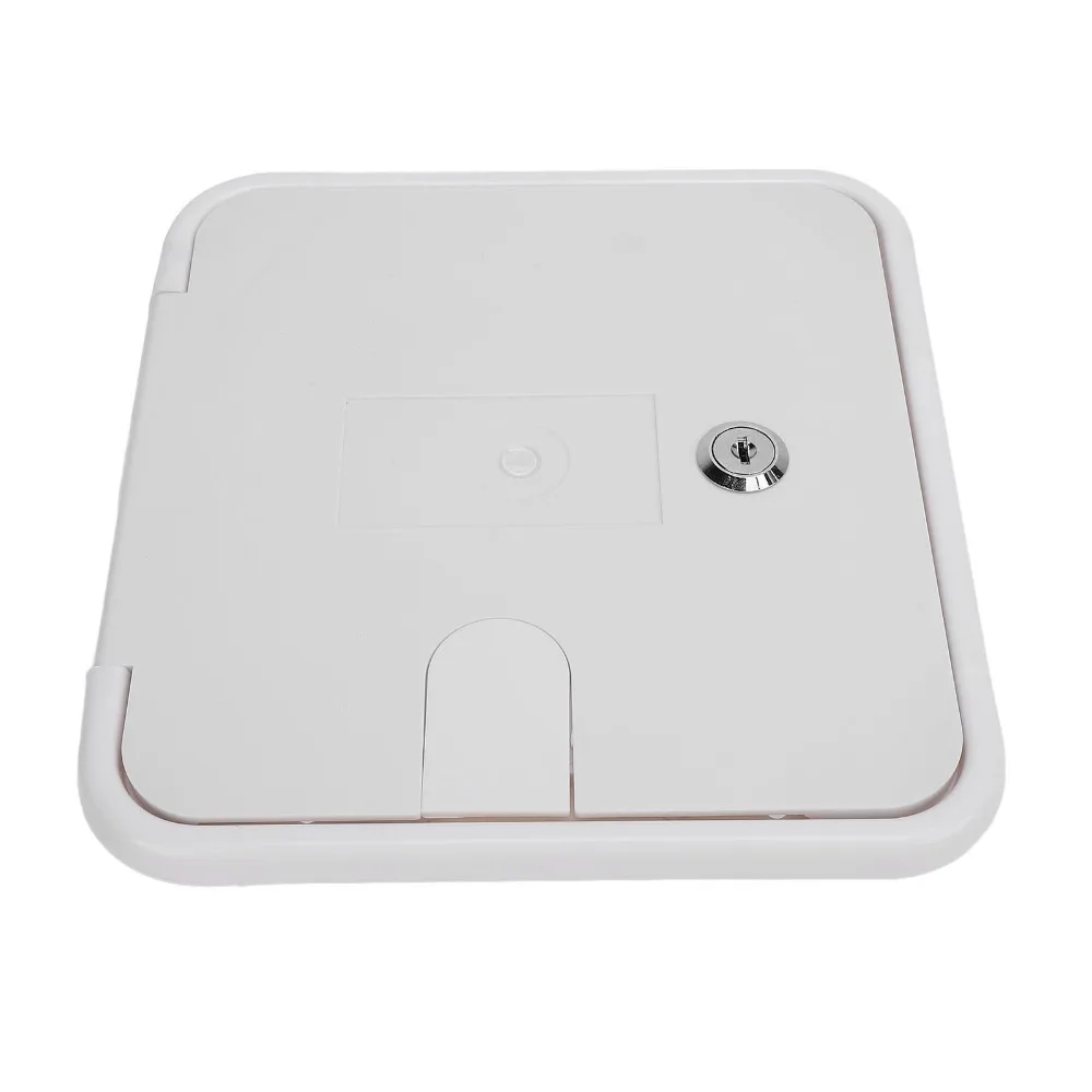 

215*205mm RV Cable Hatch Door with 2 Keys White RV Electrical Cable Hatch ABS RV Cable Storage Hatch Door RV Trailer