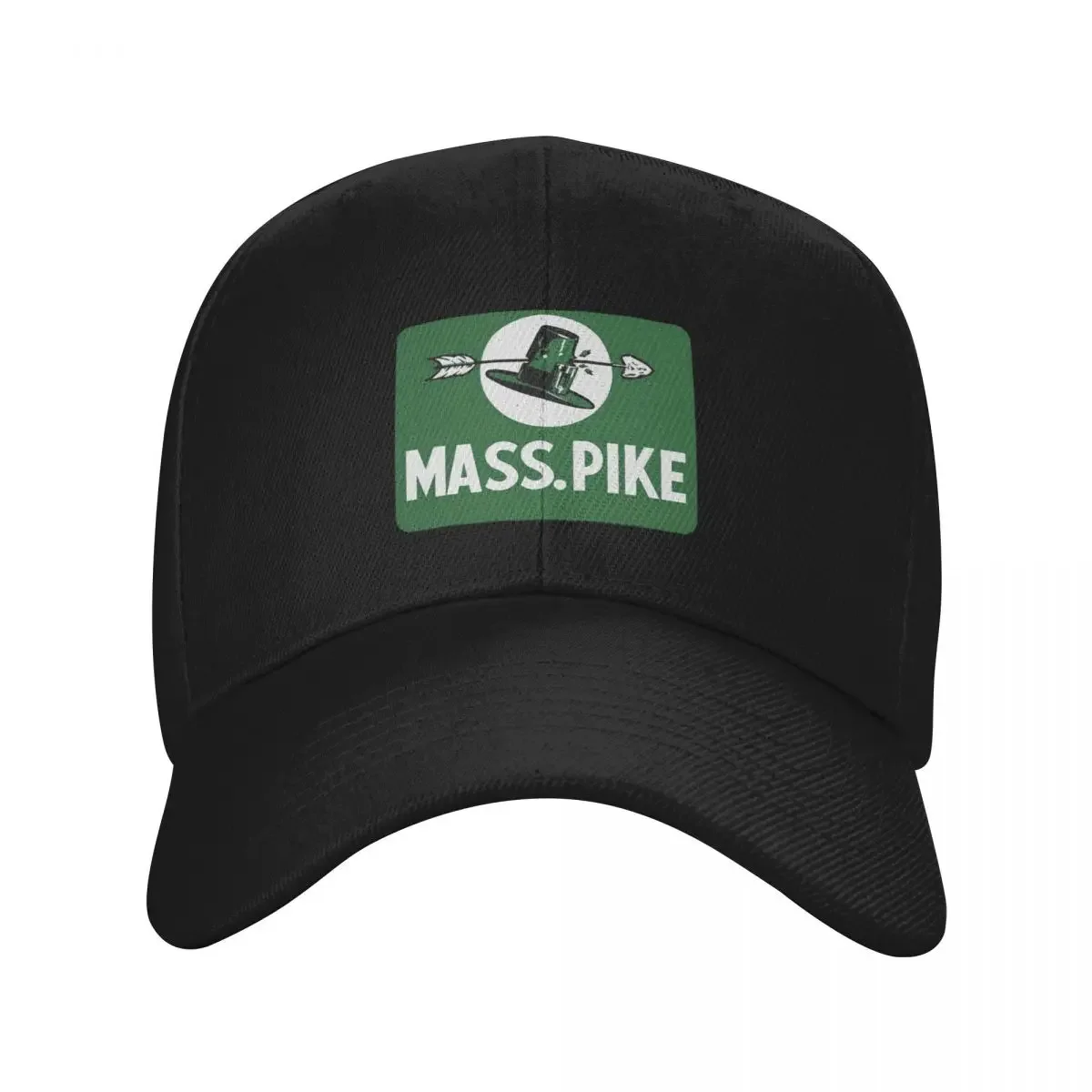 Mass Pike Road Sign with Pilgrim Hat Baseball Cap Golf Hat hats for men Girl'S Hats Men's