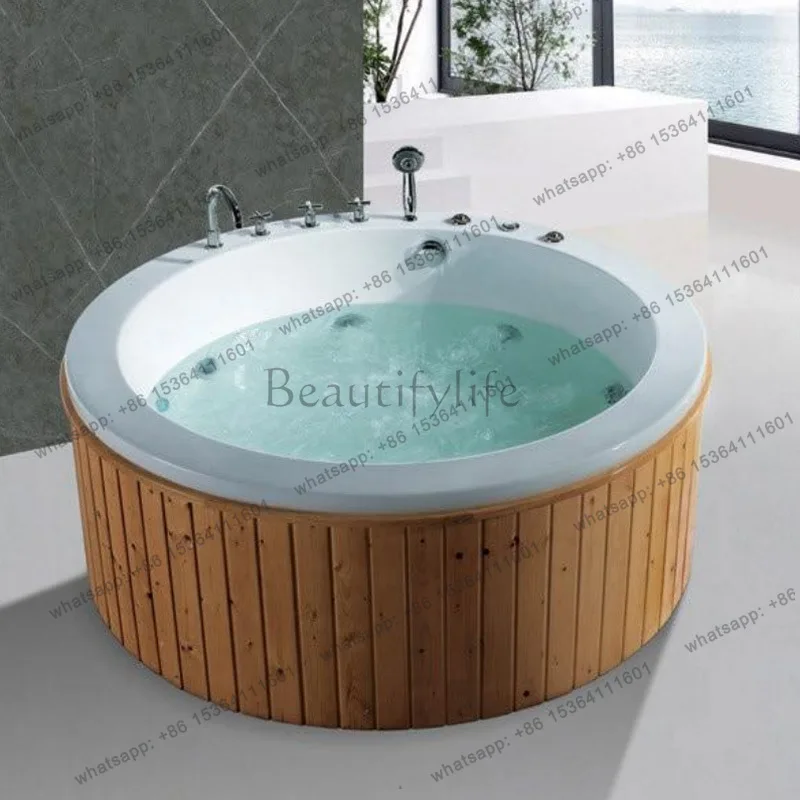 Round acrylic Jacuzzi Outdoor Club Homestay Soaking Pool SPA Bath Constant Temperature Smart