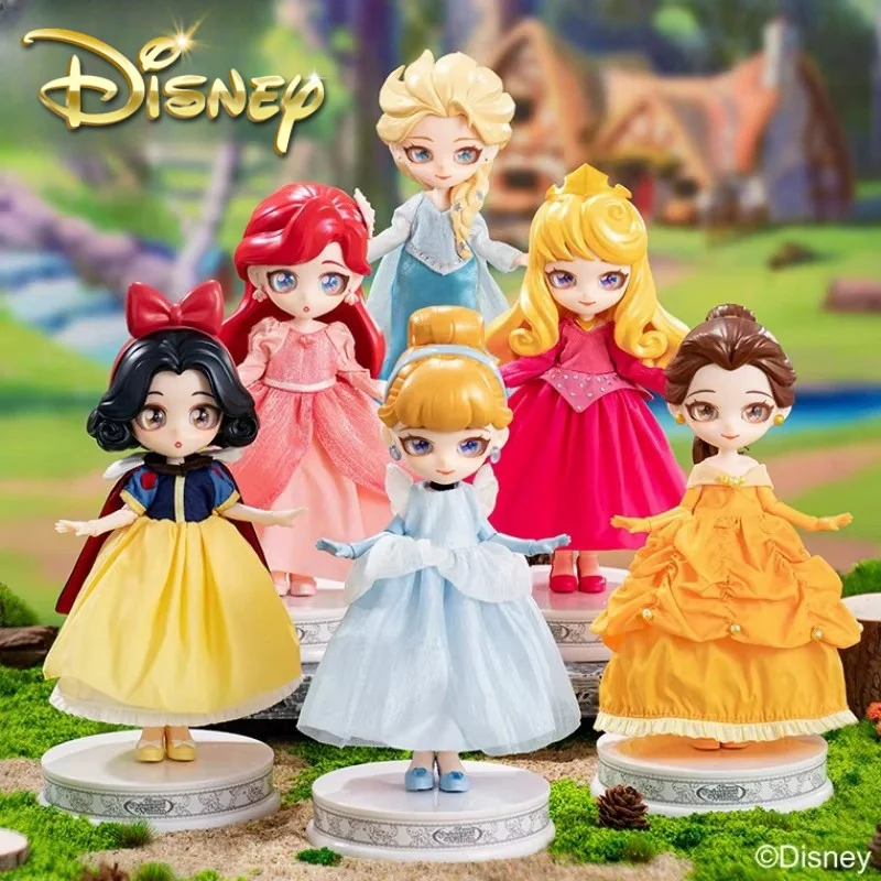 Genuine Disney Cartoon Princess 12 Points Bjd Collection Ariel Snow White Frozen Elsa Anna Doll Girl Christmas Birthday Gift