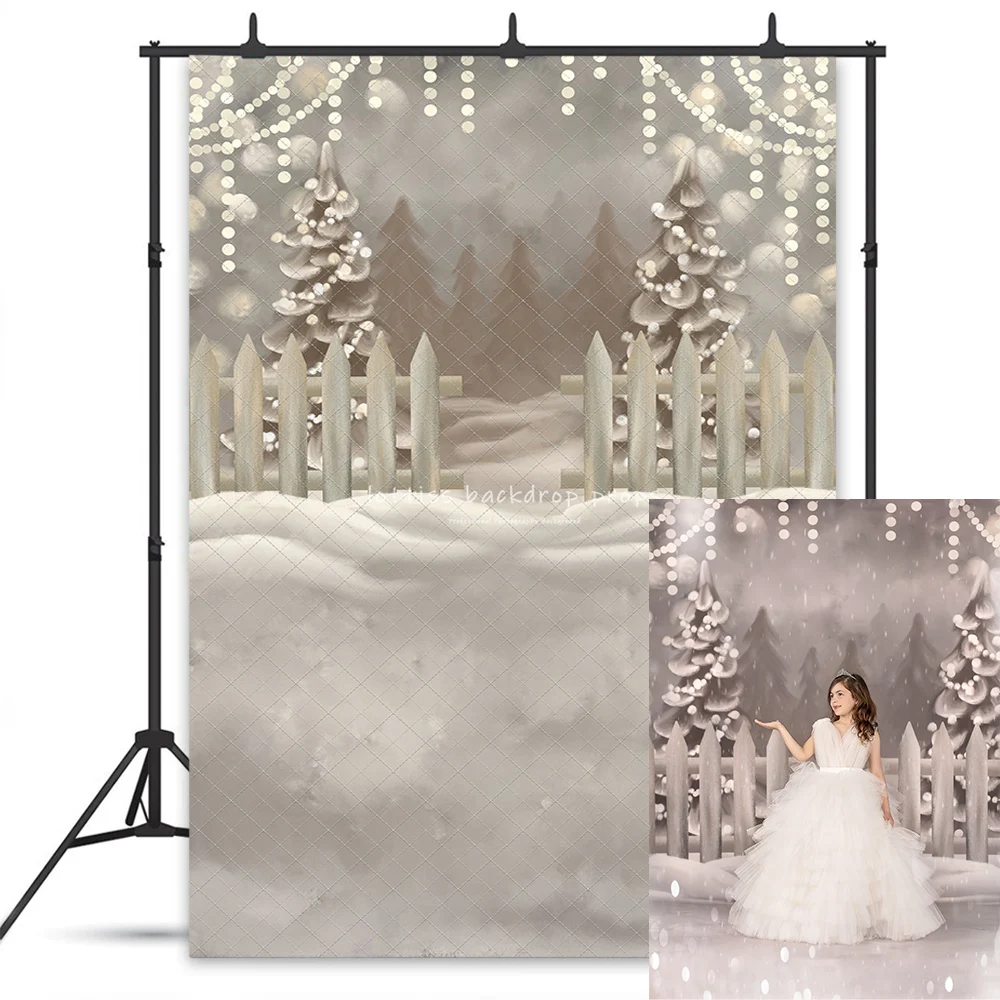 

Winter Snowflake Forest Backdrops Kids Girl Photography Props Child Girl Family Photocall Decors Snowy Xmas Trees Backgrounds