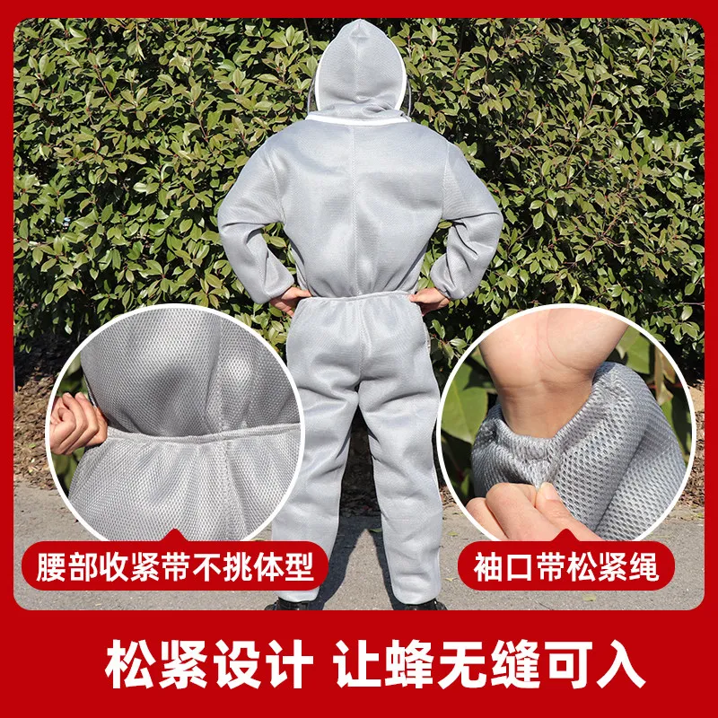 3D Air Mesh Bee Suit Full Body Anti-Sting Protective Clothing for Beekeeping Honey Harvesting Gear Lightweight Beekeeper Suit
