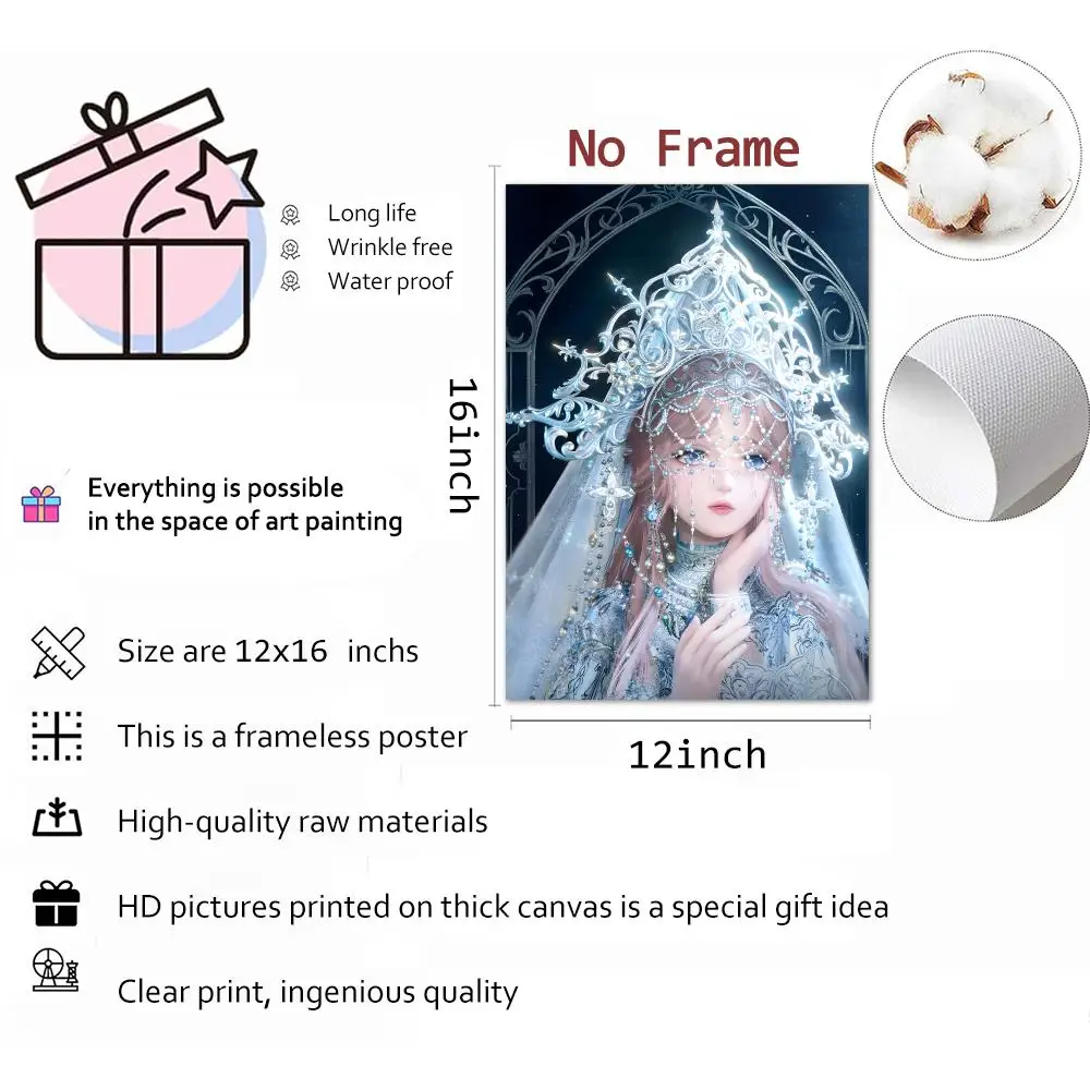Infinity Nikki Game Adventure Painting Calligraphy Wall Art Mural Living Room Canvas Decor Gifts