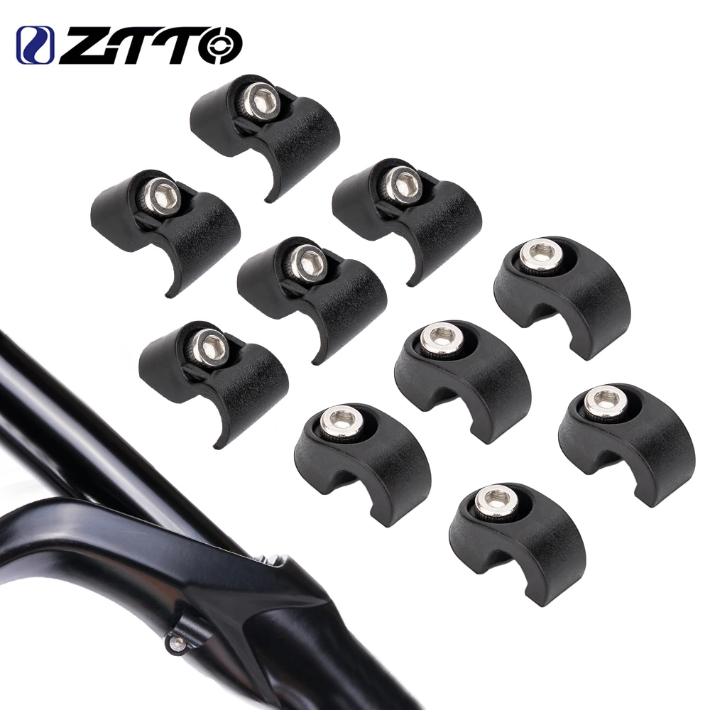 ZTTO 10pcs Bicycle Brake Housing Buckle Fork Fixing C-shaped Buckle Brake Cable Hose Clamp Cable Guide Frame Fixed Tubing Clips