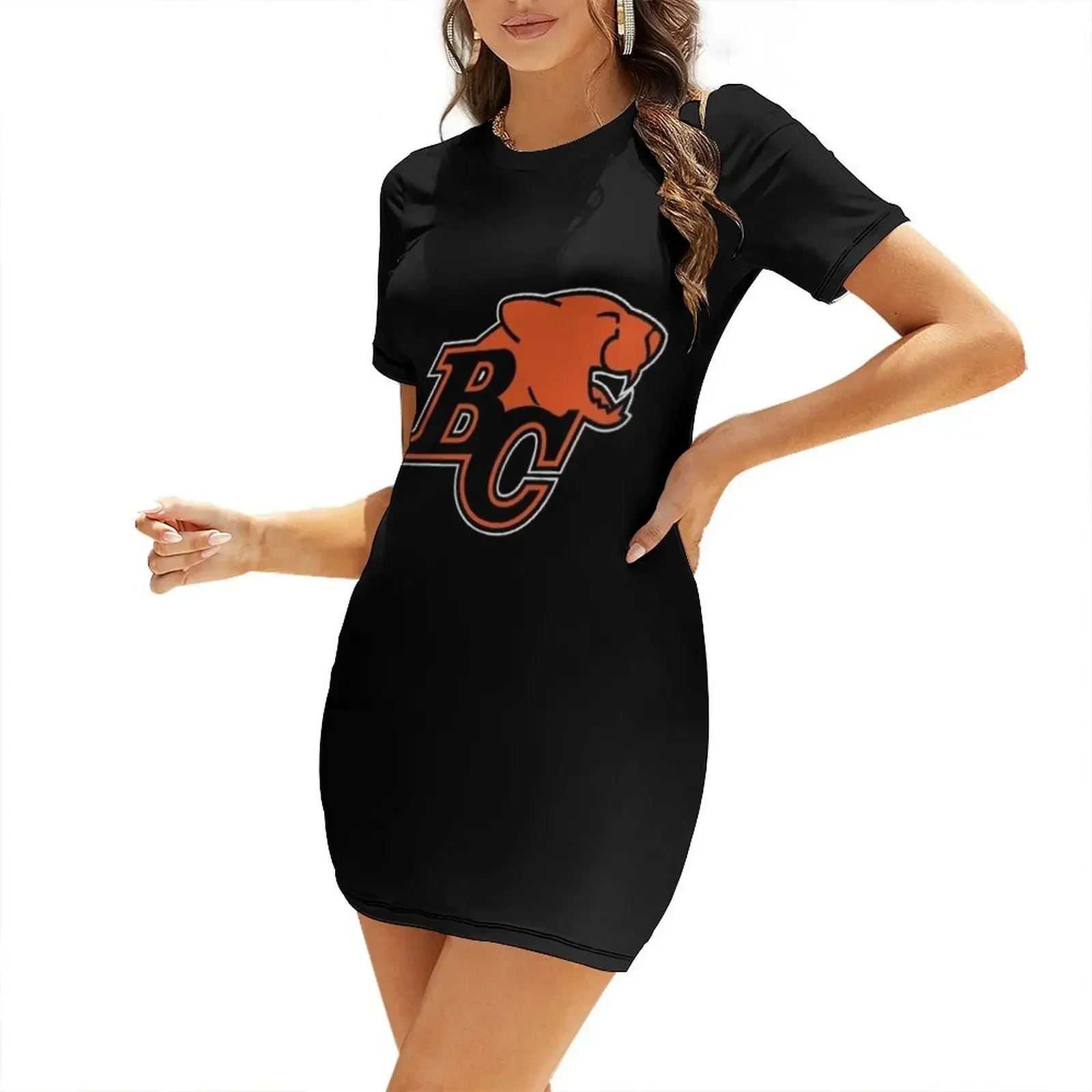

BC Lions logo53 Short-Sleeved Dress Woman fashion birthday dress evening dresses women Party dresses