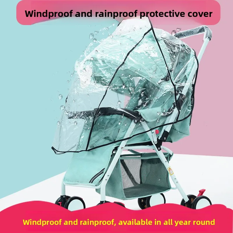 

Universal Stroller Rain Cover with Footmuff - Windproof, Splash-Proof, Full Protection for Baby Outings Year-Round.