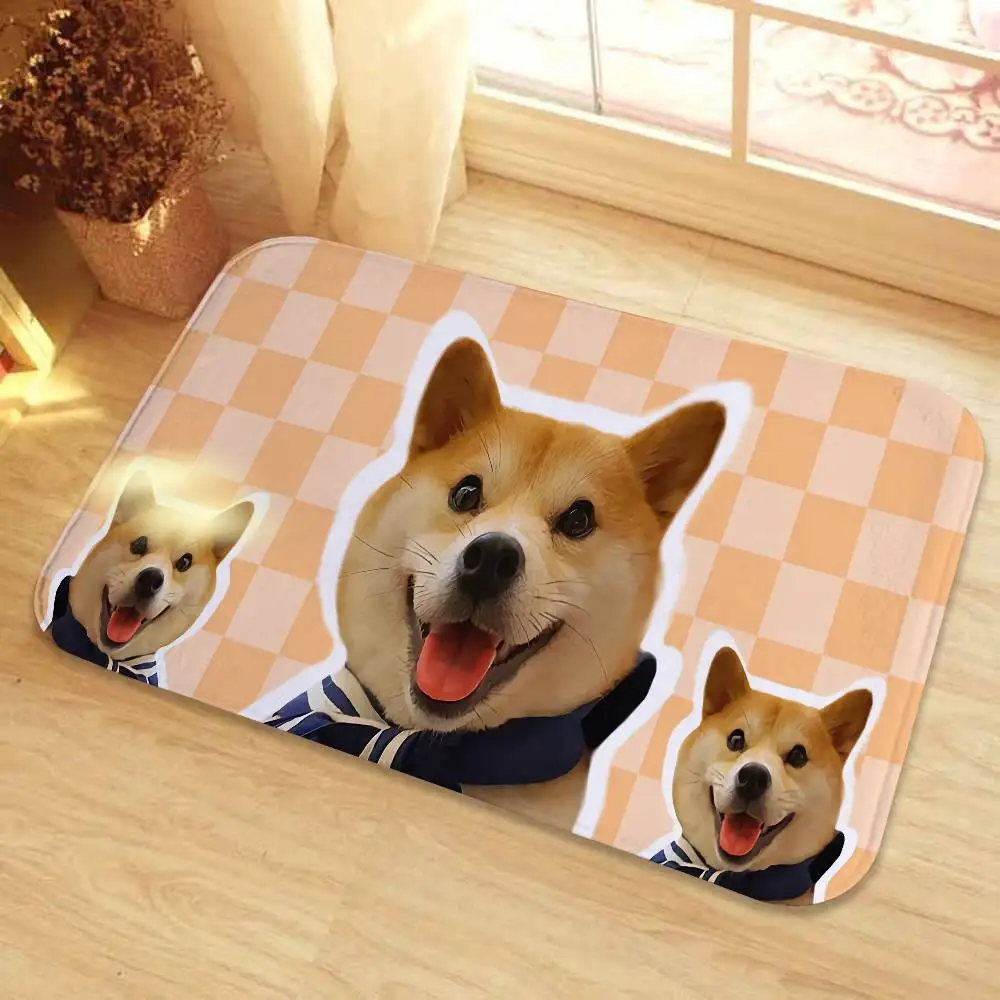 

Floor Mat Printed Large Carpets Room And Bedroom Carpets Bathroom Anti Slip Shiba Inu Door MATS Small Carpets