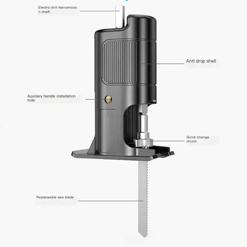 Reciprocating Saw Adapter Kit Electric Drill Converter Tool Metal Power 3 Accessories With Wood Saw Modified Blades Tools C F2S0