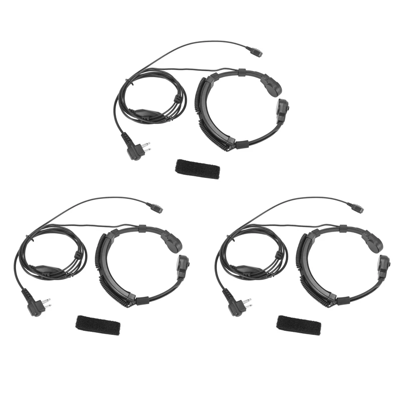 

【Flash Sale】3X Throat Mic Miniphone Covert Acoustic Tube Earpiece Headset For Motorola Two Way Radio