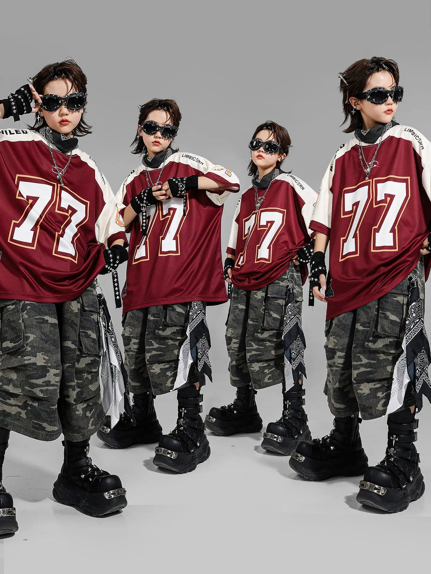 

New Summer Clothes Boys Hip-hop Clothes Street Jazz Dance Costumes Camouflage Shorts Suit Stage Outfit Catwalk Wear DQL11041
