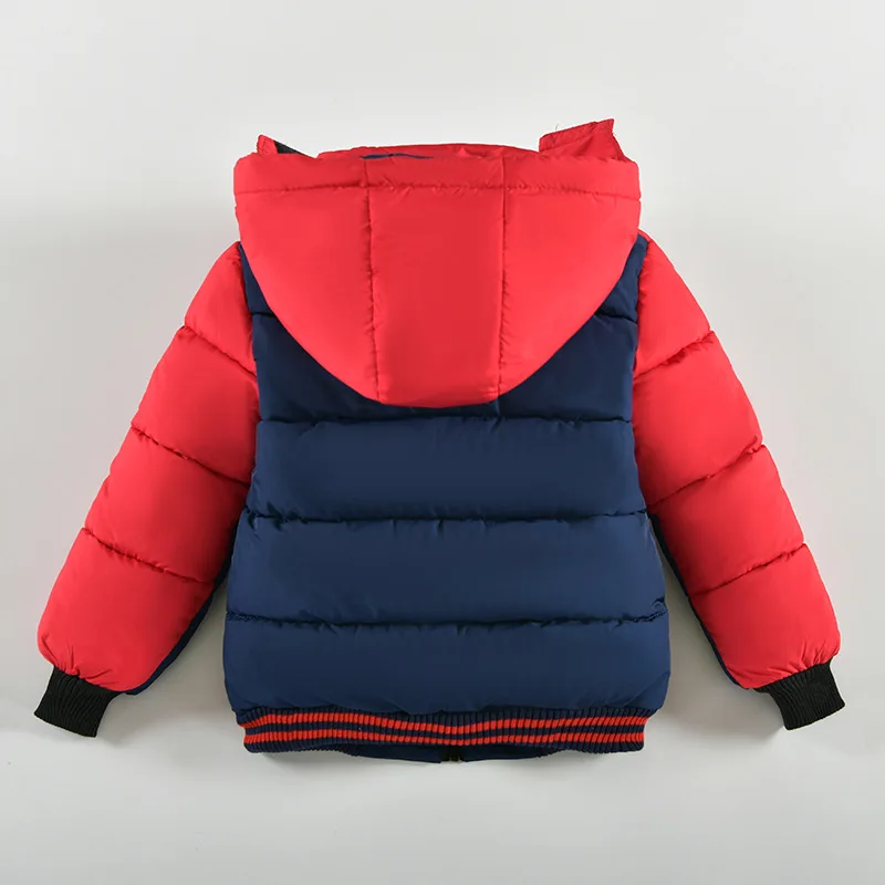 2 3 4 5 Years Keep Warm Boys Jacket Letter Printing Winter Fashion Baby Coat Hooded Zipper Outerwear Birthday Gift Kids Clothes