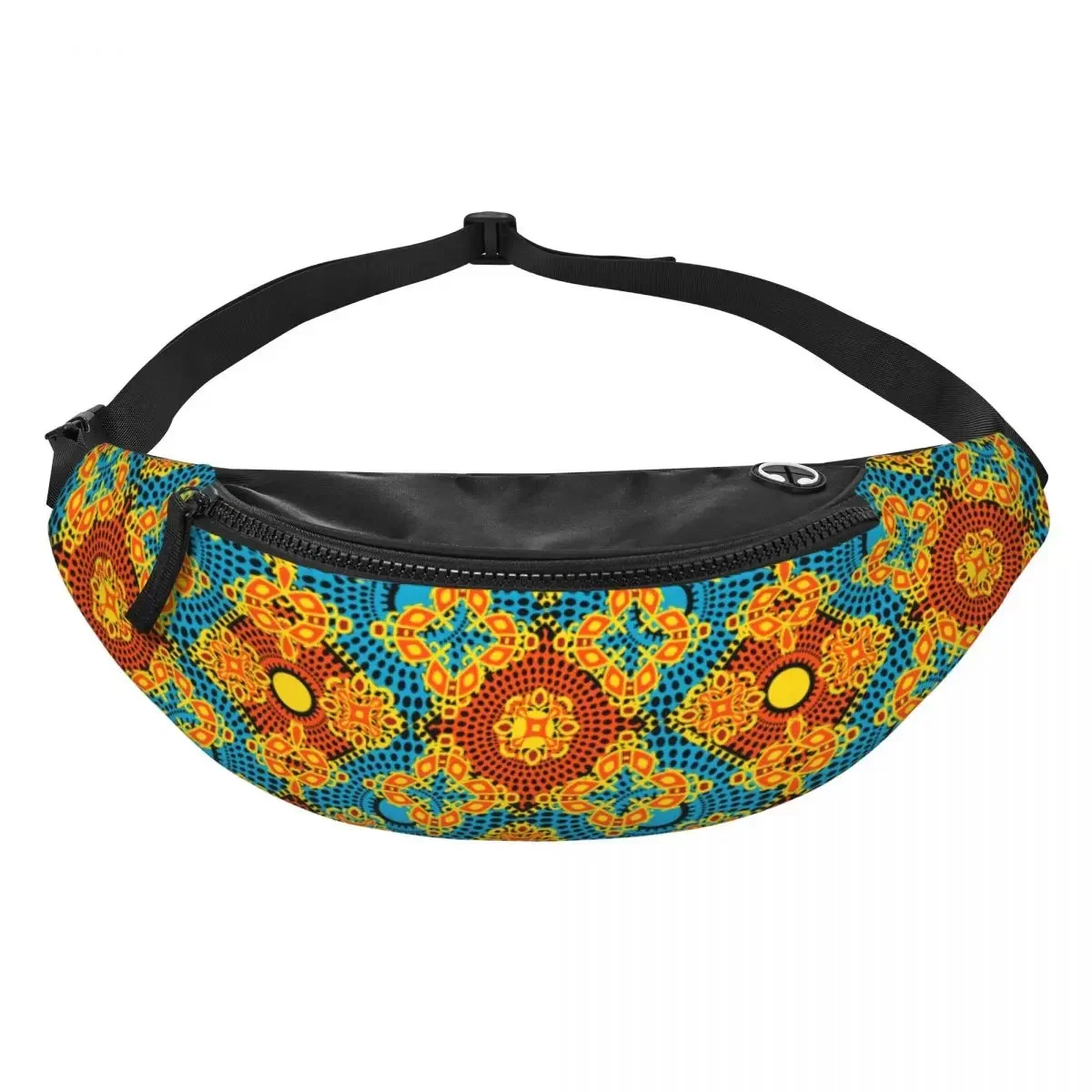 Colorful African Ankara Flower Print Fanny Bag Africa Tribal Art Crossbody Waist Pack Women Men Traveling Phone Money Pouch