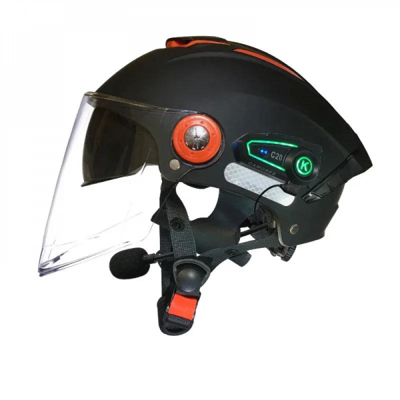 

3C Certified Half Face Motorcycle Helmet - Summer Sun Protection, Dual Lens, Bluetooth Integrated, Unisex Riding Gear,H25043