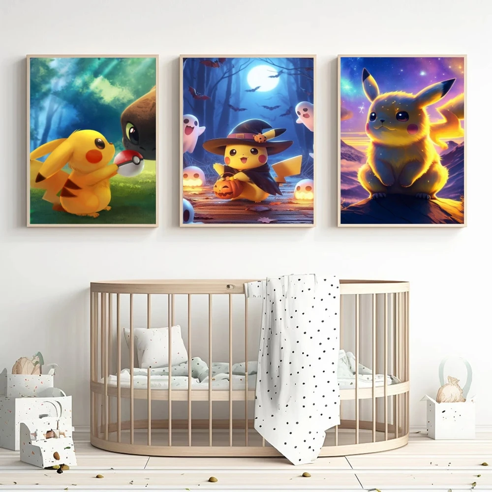 

Canvas Hd Prints Pokemon Pikachu Decor Gifts High Quality Art Hanging Classic Poster Home Children's Bedroom Decor Living Room