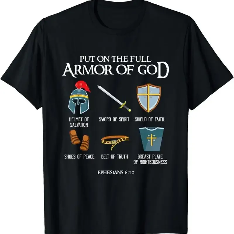NEW Put On The Full Armor Of God Christian Bible Verse Ephesians T Shirt S 3XL