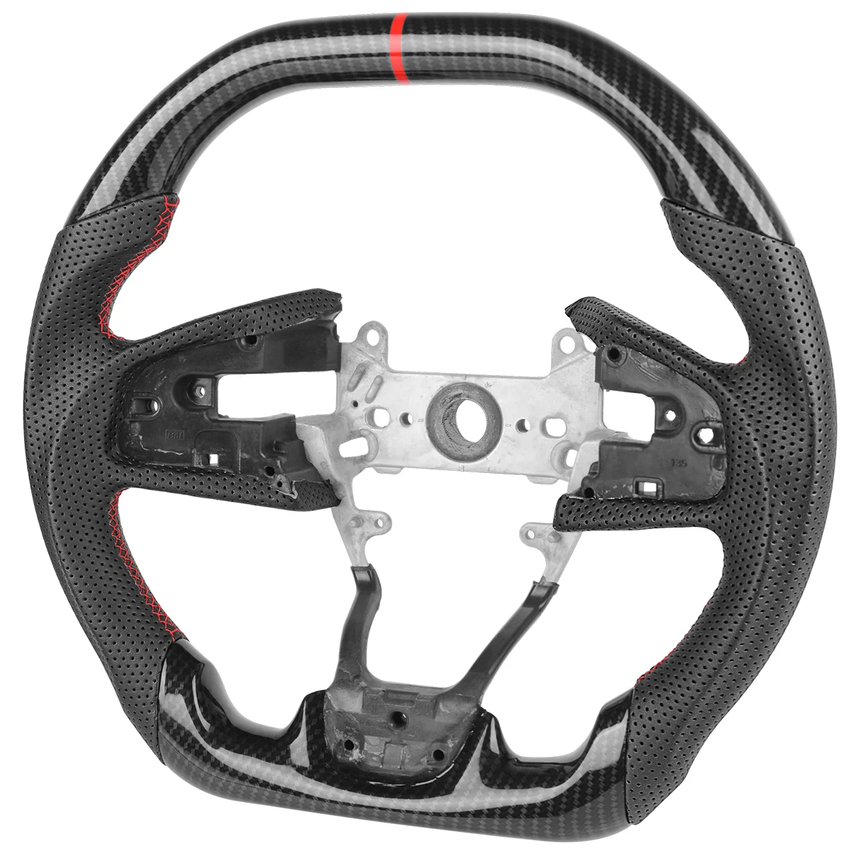 For Honda Civic Gen 10th Type R FK8 2016 2017 2018 2019 2020 Hydro Dip Carbon Fiber Steering Wheel Perforated Leather Steering