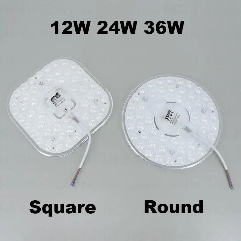 36W 24W 12W LED Ring PANEL Circle white Light source SMD2835 chips LED square Round Ceiling board circular lamp board AC 220V b