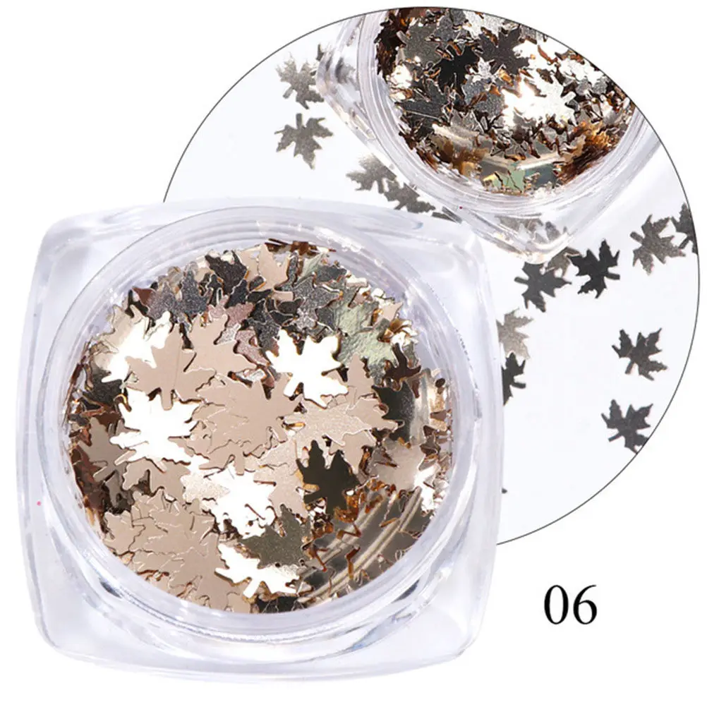 

12 шт. блесток для ногтей с градиентным эффектом в форме кленового листа, блестящие элементы для маникюра, декор для женщин, для DIY-творчества, украшения для ногтей