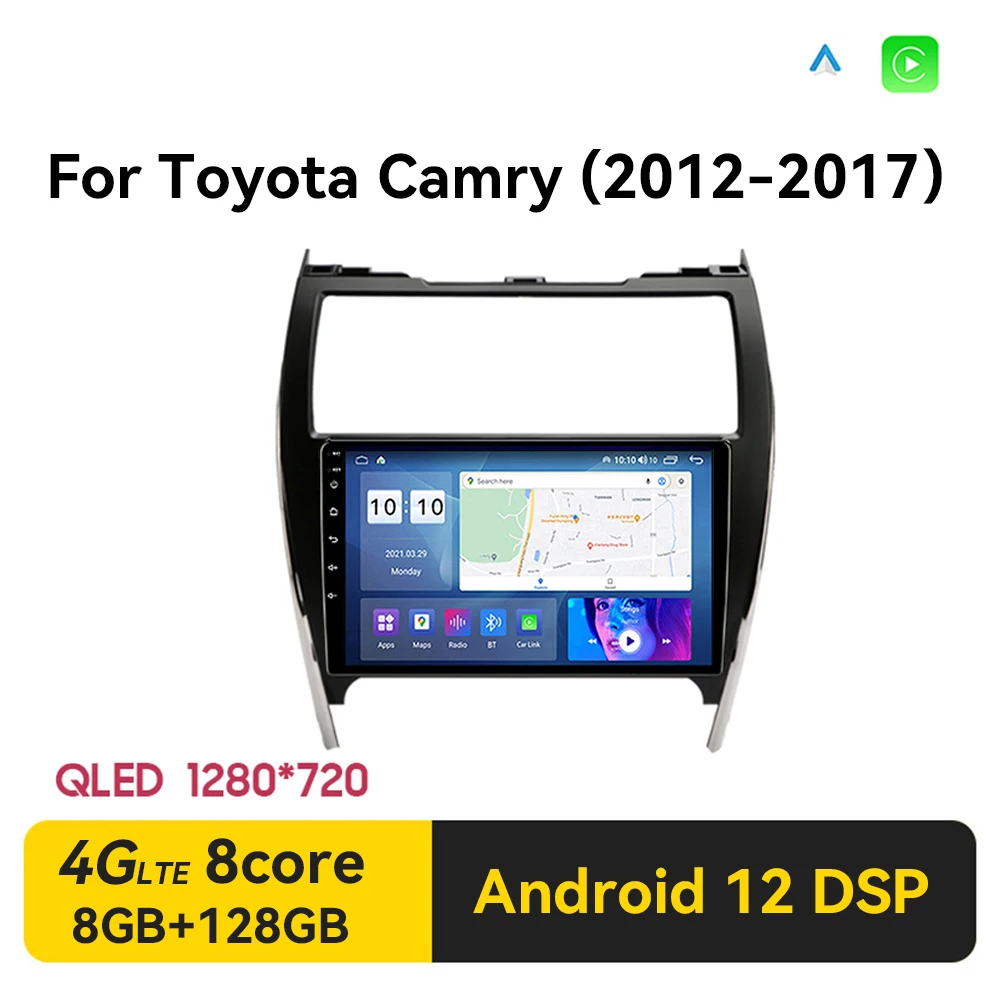 2 Din Android 12 Car Radio for Toyota Camry 7 XV 50 55 2012-2017 Car Radio Multimedia Video Player Navigation GPS Carplay