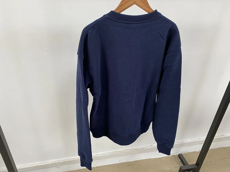 Women's Grey and Navy Sweatshirt Cotton Crew Neck Long Sleeve Relaxed Fit Autumn Winter Sweatshirt Female Winter Clothes Women