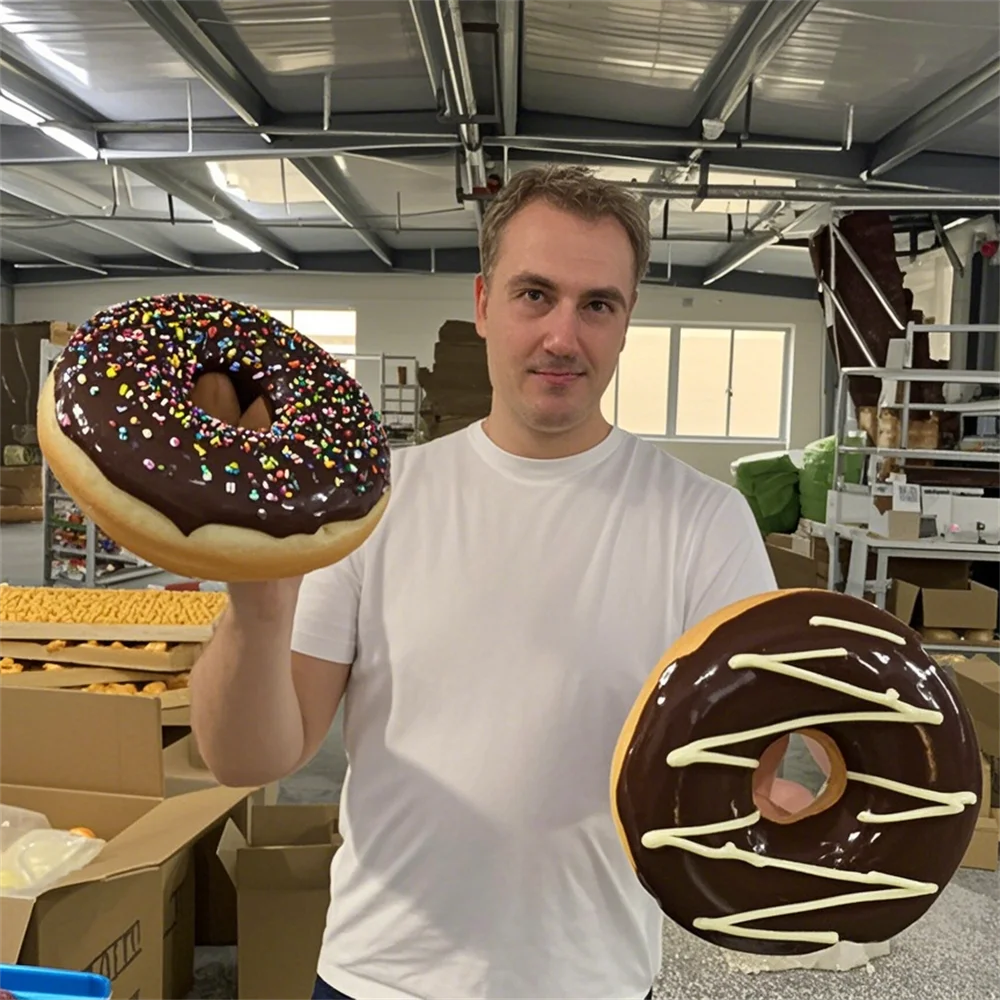 10inch Large Doughnut Food Model Wall Decoration Multiple Drizzle Effects Idea Design Props Donut Shop Cute Shooting Game Party