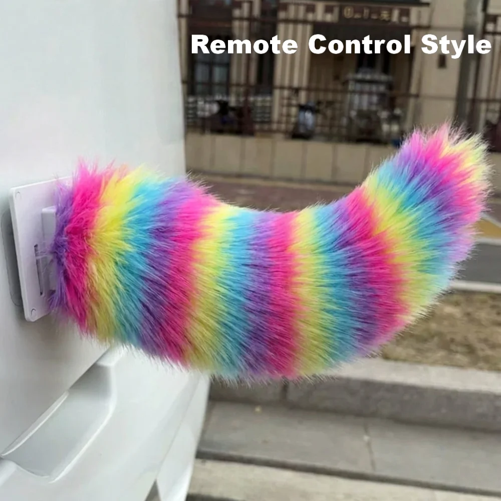 Fluffy Remote Control Electric Bicycle Tail Realistic Rechargeable Car Wagging Moving Tail Self-adhesive Versatile