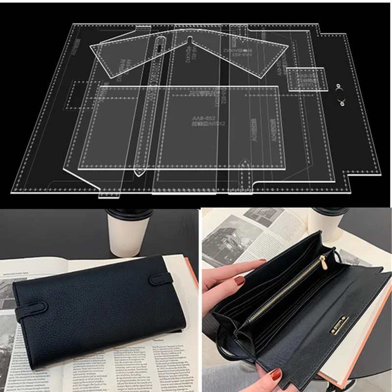 Fai da te signora che trasporta un lungo portafoglio porta carte di credito modello di cucito acrilico fatto a mano cccraft dimensioni 20x12x3cm