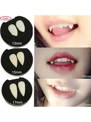 Dientes falsos de vampiro para Halloween, accesorios de bola de maquillaje para cosplay