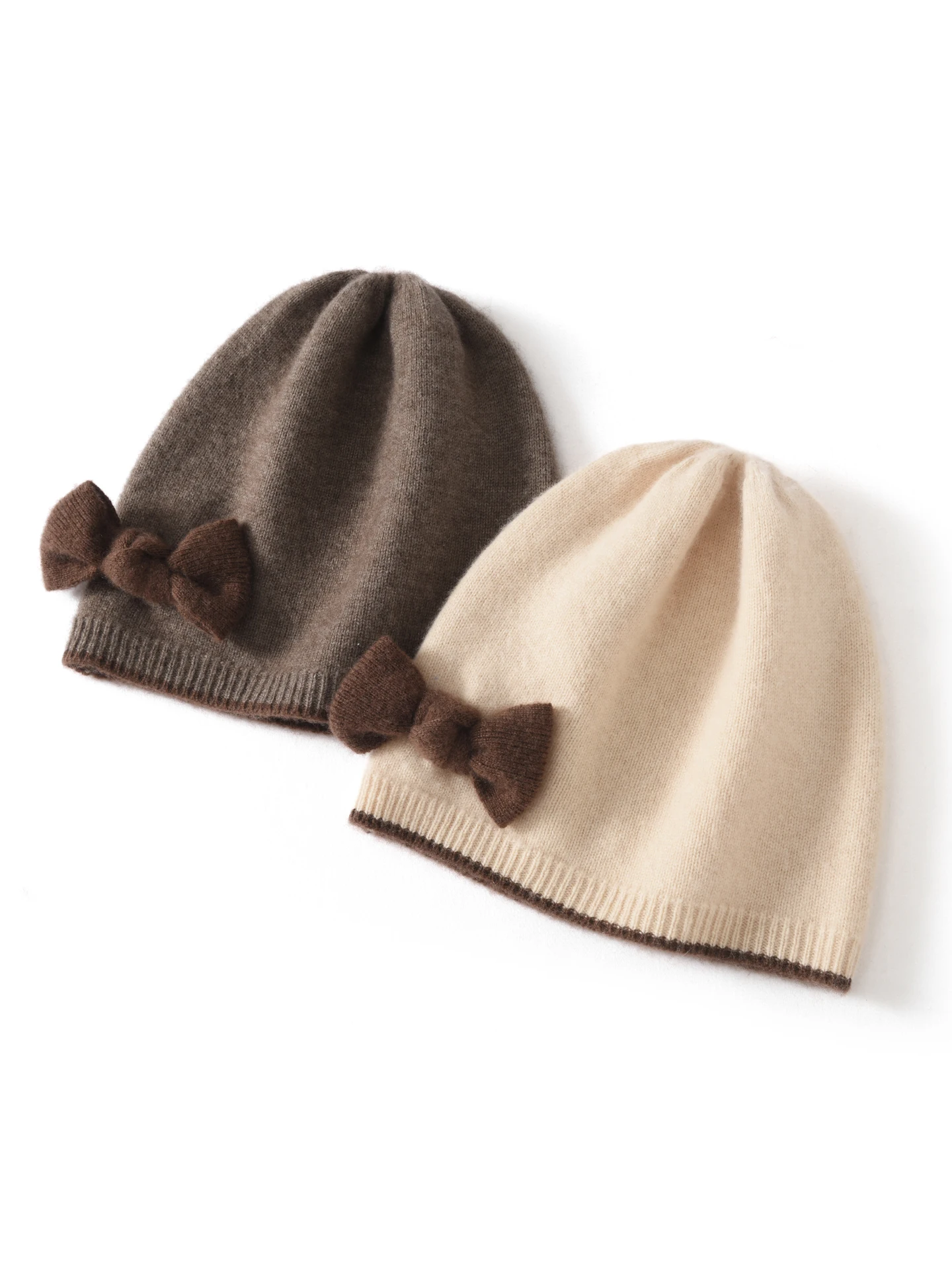 ladies'-knitted-cashmere-hat-winter-warmth-bow-knot-ear-protection-full-coverage-adorable-style-fashionable-winter-accessory