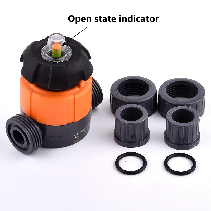 

1PC 20mm~63mm UPVC Pipe Diaphragm Ball Valve Aquarium Fish Tank Garden Irrigation Industrial Water Treatment Connector Fittings