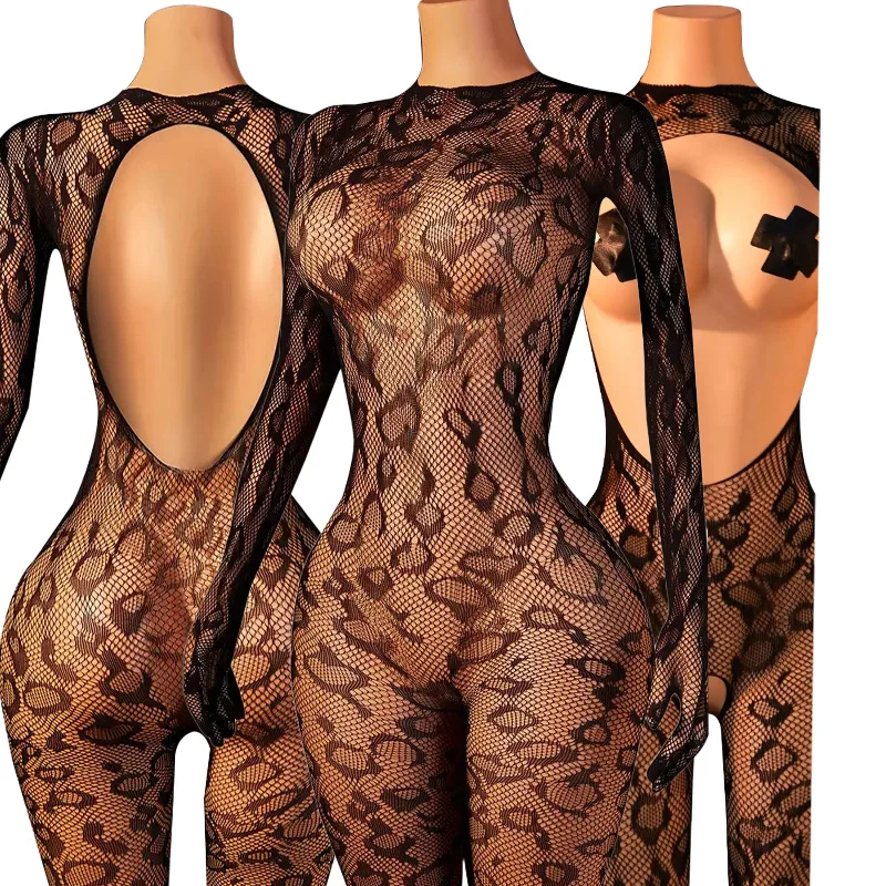 Disfraces Eróticos para Mujer, Body Sexy con Estampado de Leopardo, Lencería, Vestido Baby Doll, Ropa Interior, Camisón, Catsuit, Atuendo Exótico
