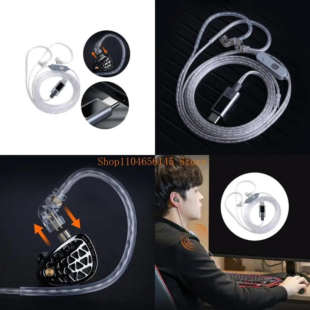 

5asd Silver Plateds Type C Sound Cable with Three Sound Modes and Two Microphones