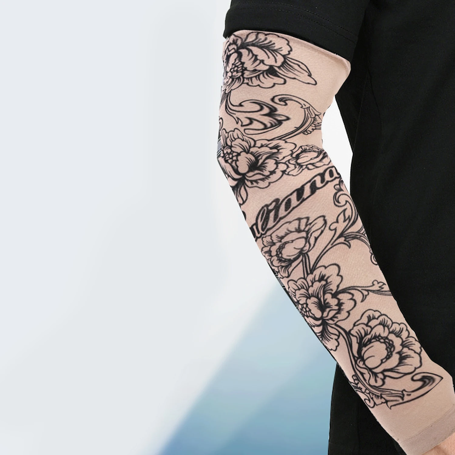 1 Pc Quick Dry Summer Outdoor Riding Flower Arm Tattoo Sleeve Sports Travel Fishing Sunscreen Tattoo Sleeve Arm Guard